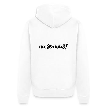Österreichischer Dialekt Mundart Servus na seawas - Unisex Premium Bio Zip Hoodie - Weiß - Hinten - Thijin (182cm)