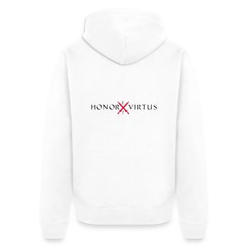 Honor Virtus 2 - Unisex Premium Bio Zip Hoodie - Weiß - Hinten - Thijin (182cm)