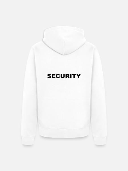 SECURITY - STAFF - SICHERHEITSDIENST - TÜRSTEHER - - Unisex Premium Bio Zip Hoodie - Weiß