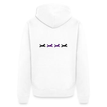 4x Dog runs - Unisex Premium Organic Zip Hoodie - white - Back - Thijin (182cm)