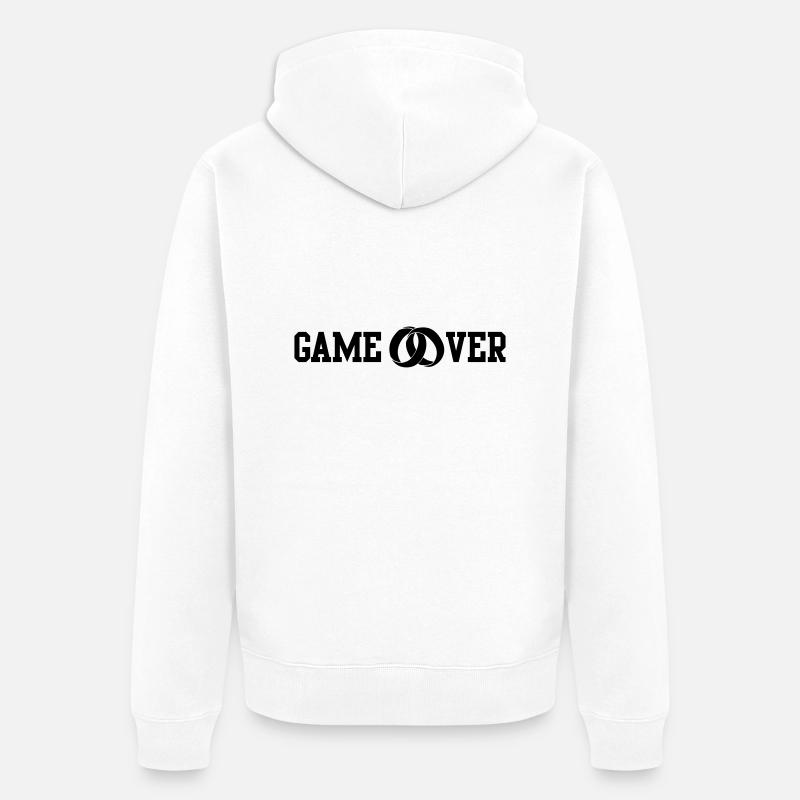 game over wedding rings - Unisex Premium Bio Zip Hoodie - Weiß