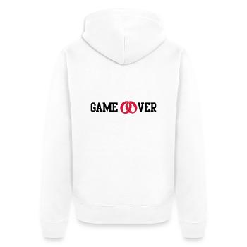 game over - Unisex Premium Organic Zip Hoodie - white - Back - Thijin (182cm)