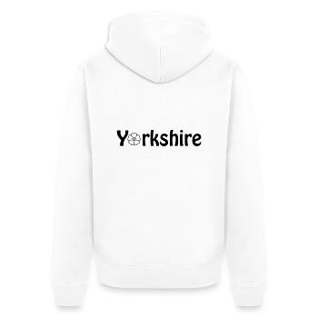 yorkshire - Unisex Premium Organic Zip Hoodie - white - Back - Thijin (182cm)