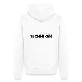 you can call me techniker - Unisex Premium Bio Zip Hoodie - Weiß - Hinten - Thijin (182cm)