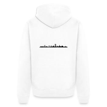 Skyline - Bochum - Unisex Premium Bio Zip Hoodie - Weiß - Hinten - Thijin (182cm)