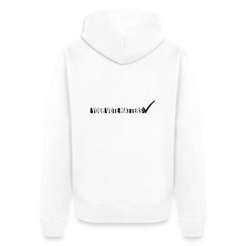 votre vote compte citation - Veste à capuche bio Premium Unisexe - blanc - Dos - Thijin (182cm)