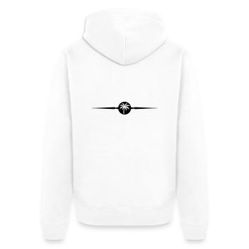 Palm Tree Symbol Line - Unisex Premium Organic Zip Hoodie - white - Back - Thijin (182cm)