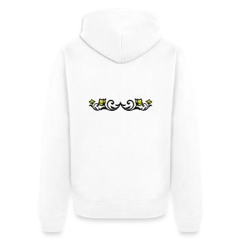 Floral Element - Unisex Premium Bio Zip Hoodie - Weiß - Hinten - Thijin (182cm)