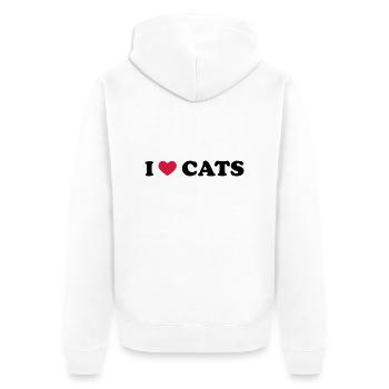 I Love Cats - Unisex Premium Bio Zip Hoodie - Weiß - Hinten - Thijin (182cm)