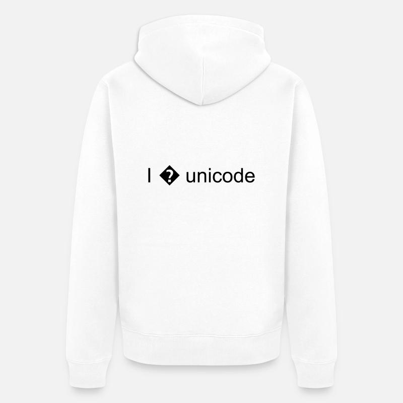 I(love)unicode - Veste à capuche bio Premium Unisexe - blanc