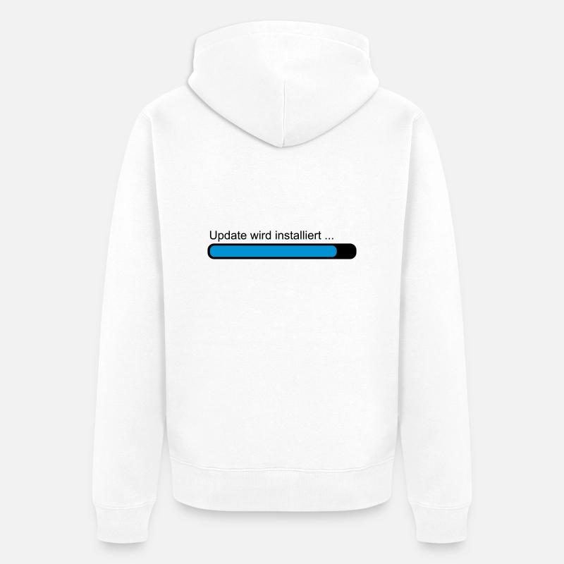 Update wird installiert ... Ladebalken - Unisex Premium Bio Zip Hoodie - Weiß