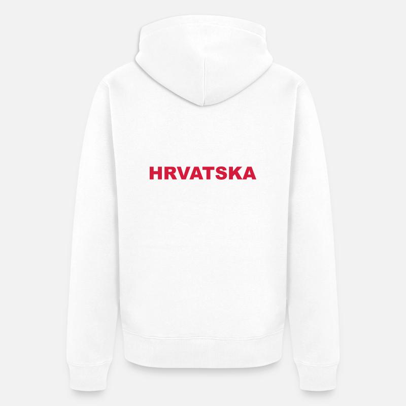 Hrvatska - Veste à capuche bio Premium Unisexe - blanc