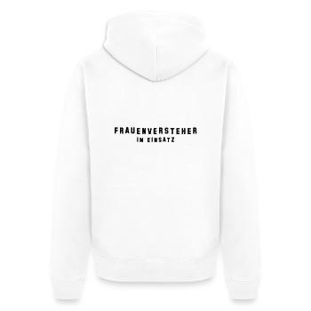 Frauenversteher en cours d'utilisation - Veste à capuche bio Premium Unisexe - blanc - Dos - Thijin (182cm)
