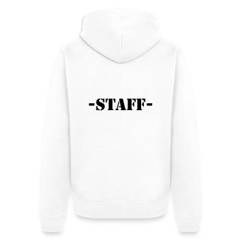 staff - Unisex Premium Organic Zip Hoodie - white - Back - Thijin (182cm)