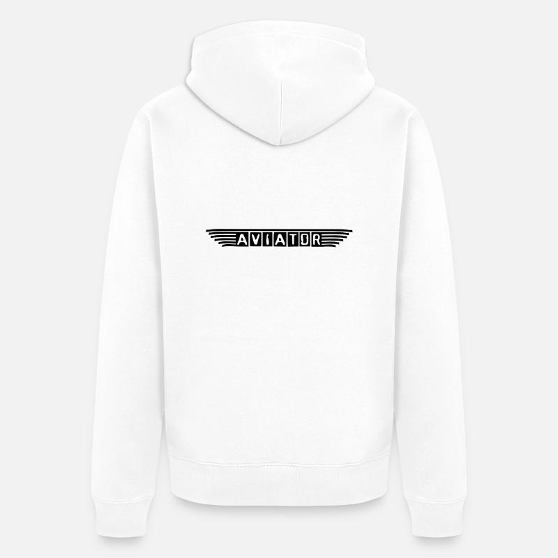 aviator_vec_1 fr - Veste à capuche bio Premium Unisexe - blanc