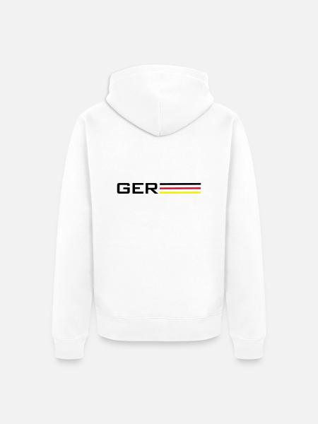 Deutschland GER Symbol - Unisex Premium Bio Zip Hoodie - Weiß
