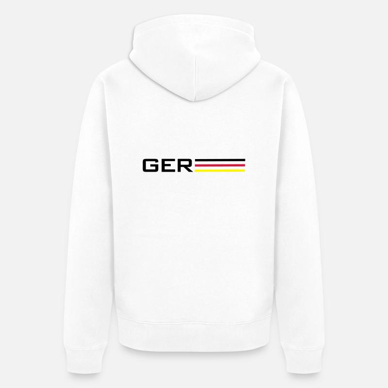 Deutschland GER Symbol - Unisex Premium Bio Zip Hoodie - Weiß