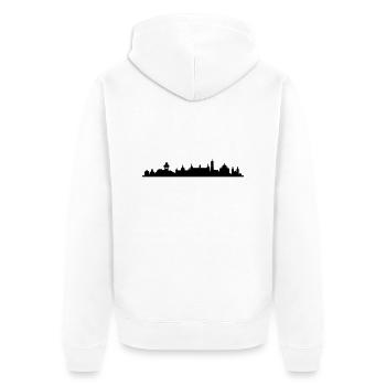 Skyline Graz - Unisex Premium Bio Zip Hoodie - Weiß - Hinten - Thijin (182cm)