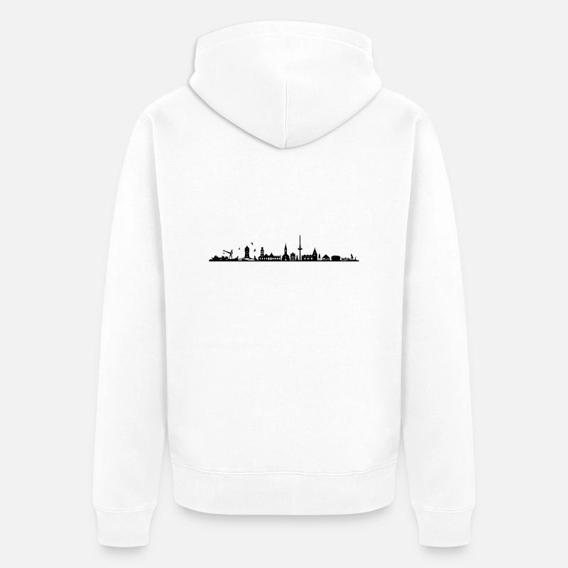 Skyline - Küste Cuxhaven - Unisex Premium Bio Zip Hoodie - Weiß