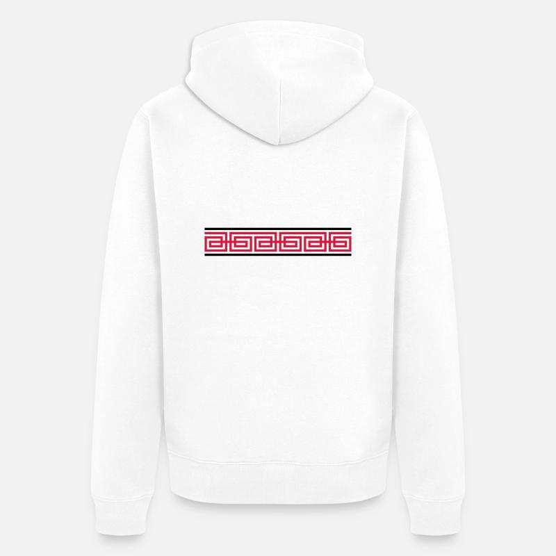 Conception d'ornement rouge - Veste à capuche bio Premium Unisexe - blanc