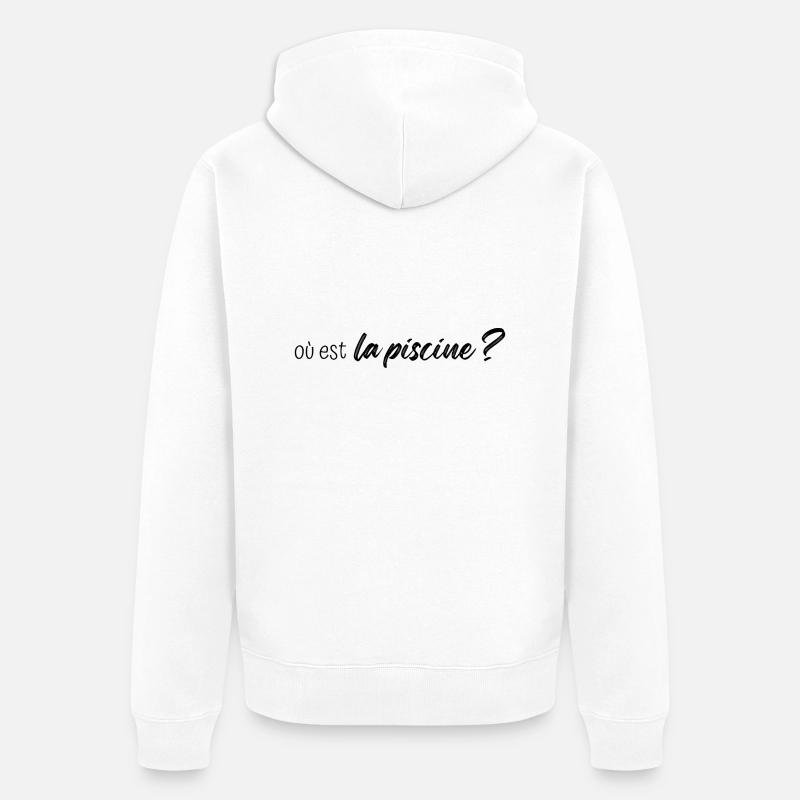 où est la piscine - Veste à capuche bio Premium Unisexe - blanc