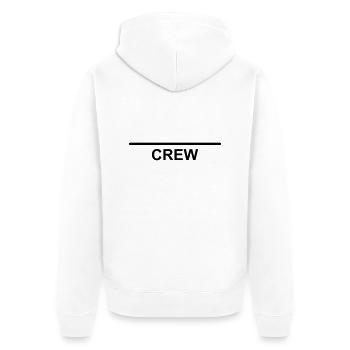 Crew Team Vorlage zum selbst gestalten - Unisex Premium Bio Zip Hoodie - Weiß - Hinten - Thijin (182cm)