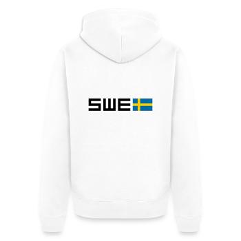 Schweden - Unisex Premium Bio Zip Hoodie - Weiß - Hinten - Thijin (182cm)