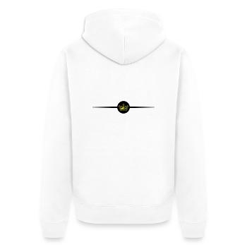 Crown Symbol Line - Unisex Premium Organic Zip Hoodie - white - Back - Thijin (182cm)