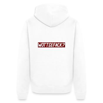 Wottsefack? - Unisex Premium Bio Zip Hoodie - Weiß - Hinten - Thijin (182cm)