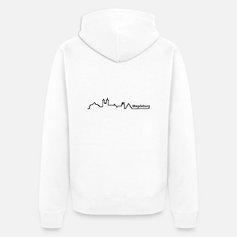 Magdeburg horizon - Veste à capuche bio Premium Unisexe - blanc