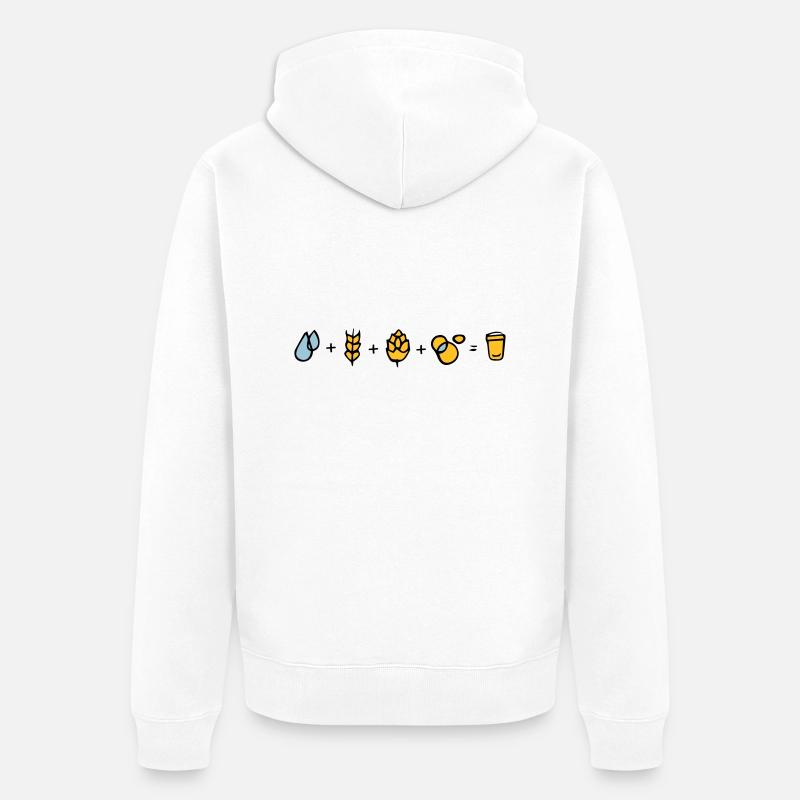 Bier Formel - Unisex Premium Bio Zip Hoodie - Weiß