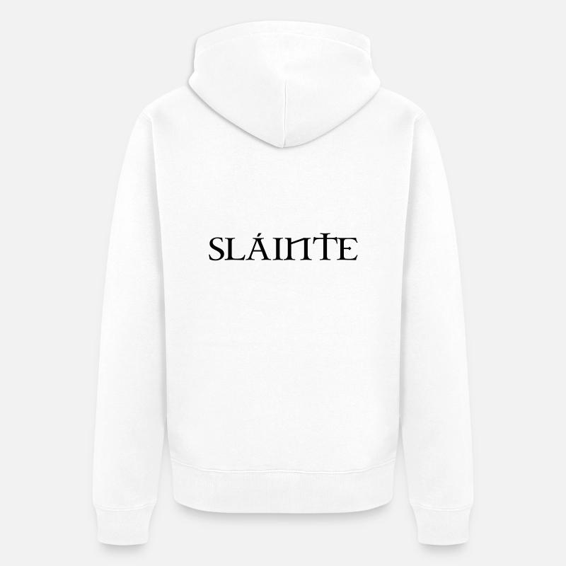 Slainte text de - Unisex Premium Bio Zip Hoodie - Weiß