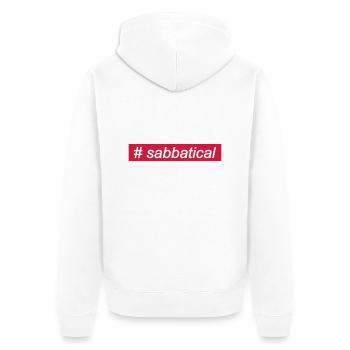 sabbatical - Unisex Premium Organic Zip Hoodie - white - Back - Thijin (182cm)