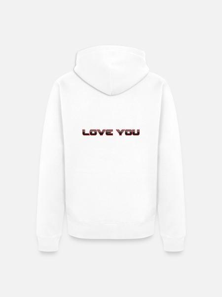 LOVE YOU - Unisex Premium Bio Zip Hoodie - Weiß