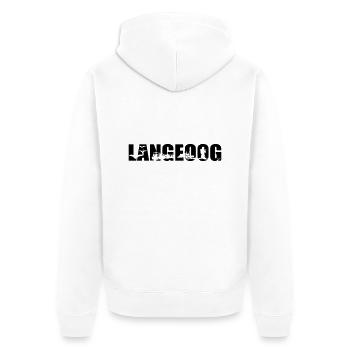 Langeoog Skyline - Unisex Premium Bio Zip Hoodie - Weiß - Hinten - Thijin (182cm)
