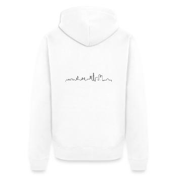 Skyline München - Unisex Premium Bio Zip Hoodie - Weiß - Hinten - Thijin (182cm)