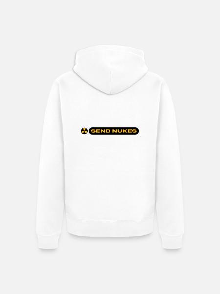 SEND NUKES - Unisex Premium Bio Zip Hoodie - Weiß