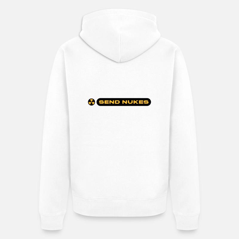 SEND NUKES - Unisex Premium Bio Zip Hoodie - Weiß