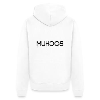 Bochum - seitenverkehrt - Ruhrpott - Unisex Premium Bio Zip Hoodie - Weiß - Hinten - Thijin (182cm)