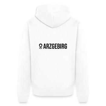 Nächstes Ziel Erzgebirge - Unisex Premium Bio Zip Hoodie - Weiß - Hinten - Thijin (182cm)