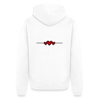 Icône de ligne de cœur - Veste à capuche bio Premium Unisexe - blanc - Dos - Thijin (182cm)