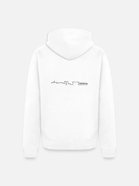 wolfsburg skyline - Unisex Premium Organic Zip Hoodie - white