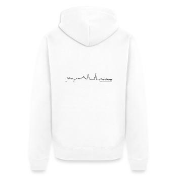 flensburg skyline - Unisex Premium Bio Zip Hoodie - Weiß - Hinten - Thijin (182cm)