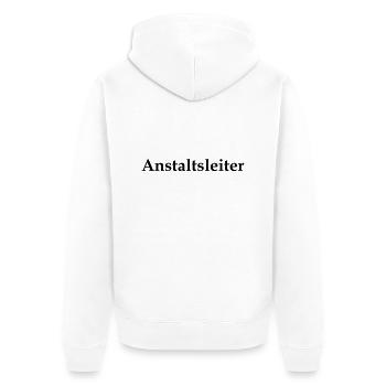 Anstaltsleiter - Unisex Premium Bio Zip Hoodie - Weiß - Hinten - Thijin (182cm)