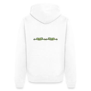 2 amis duo couple équipe cacher le texte du cadre - Veste à capuche bio Premium Unisexe - blanc - Dos - Thijin (182cm)