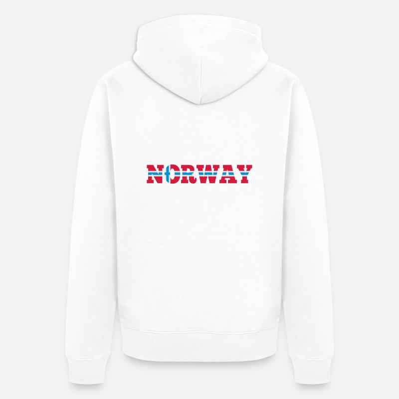 Norway Norwegen - Unisex Premium Bio Zip Hoodie - Weiß