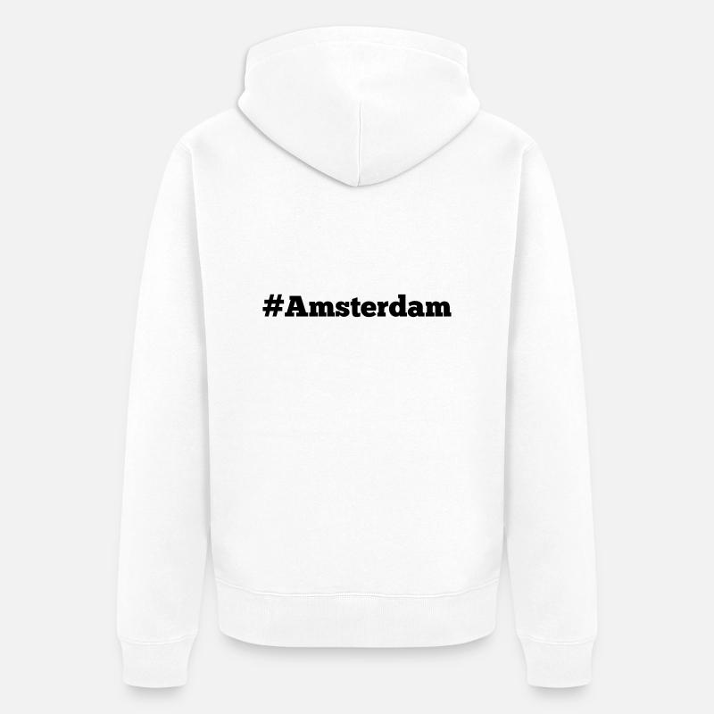 #Amsterdam - Veste à capuche bio Premium Unisexe - blanc