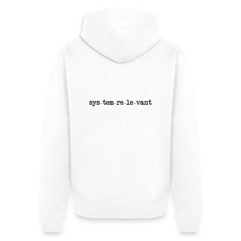 systemically important - Unisex Premium Organic Zip Hoodie - white - Back - Thijin (182cm)