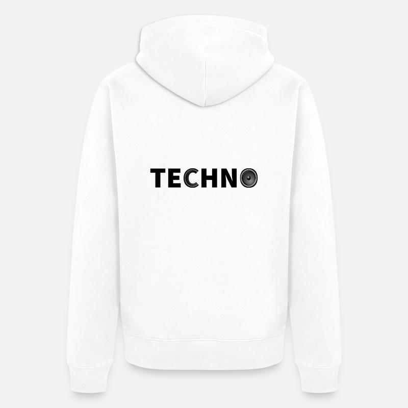 Basse techno - Veste à capuche bio Premium Unisexe - blanc