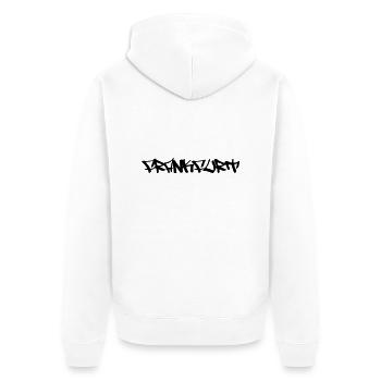 Frankfurt - Unisex Premium Bio Zip Hoodie - Weiß - Hinten - Thijin (182cm)